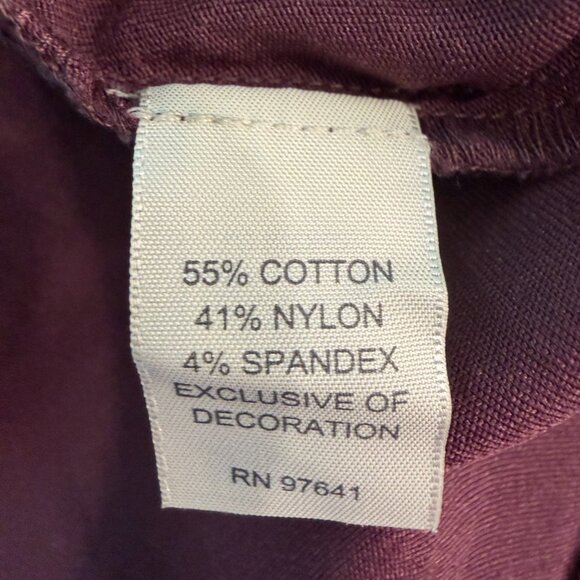 J Jill Burgundy Cotton Stretch Button Up Long Sleeve Career Casual Top Sz XS EUC - Picture 8 of 9
